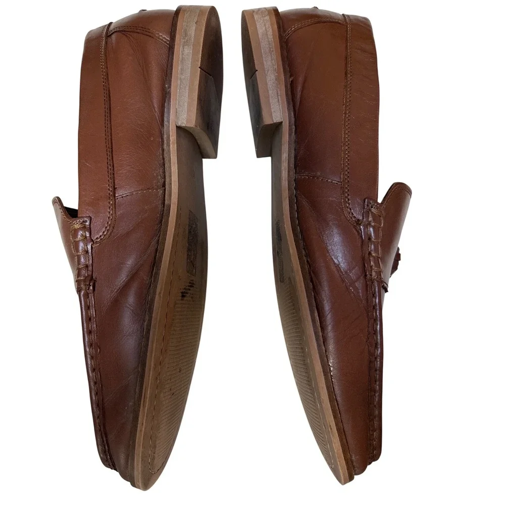 ASOS Design Mens Leather Tassel Loafers Brown Size 14 112658727 Preppy Business